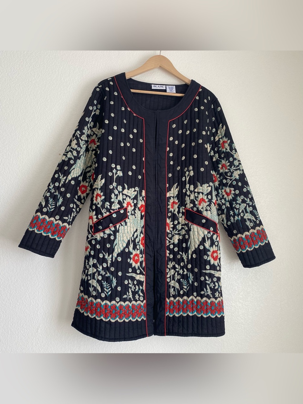 Vintage Blair quilted duster jacket, M